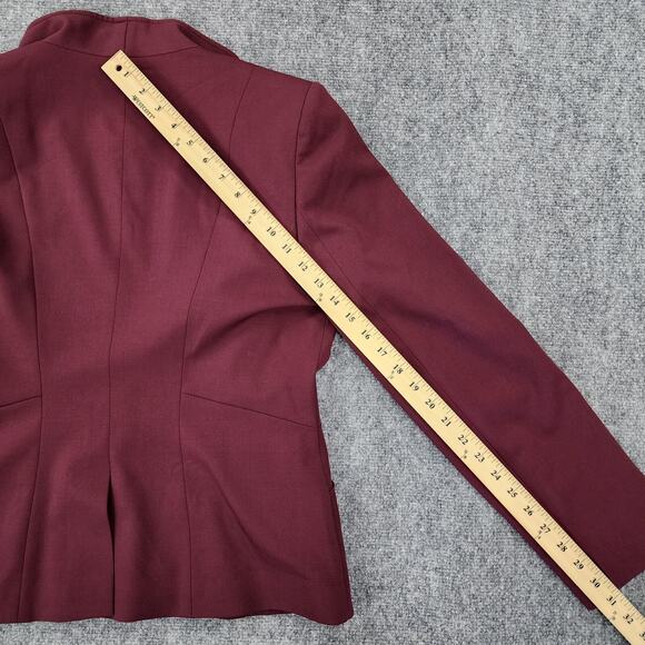 Brooks Brothers Blazer Women 14 Maroon Italy Wool Blend Lined Jacket Career Coat - Picture 10 of 16